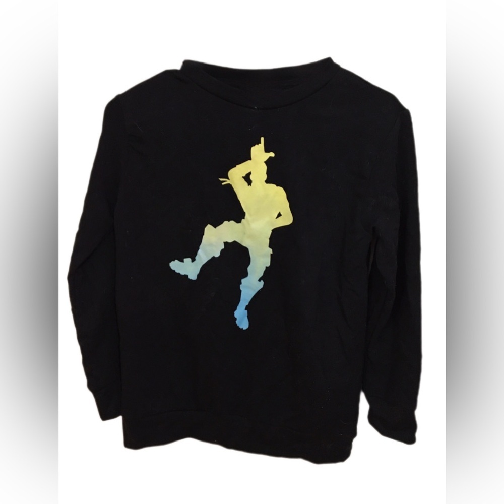 Kids Black Graphic Long Sleeve Shirt